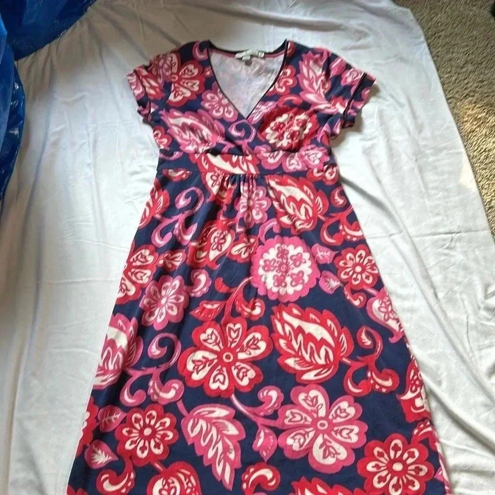Boden Floral midi faux wrap dress size 4L
